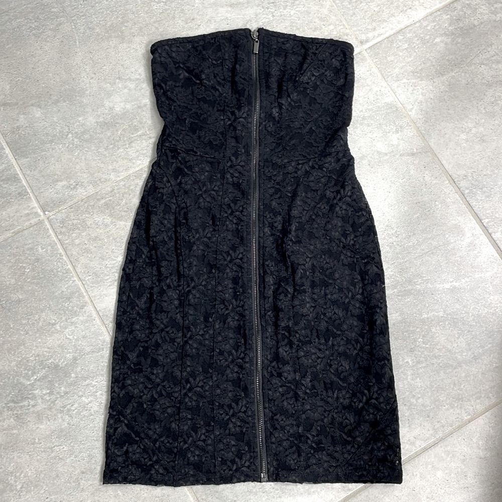 VICTORIA’s SECRET sexy little black dress XS zip up bodycon